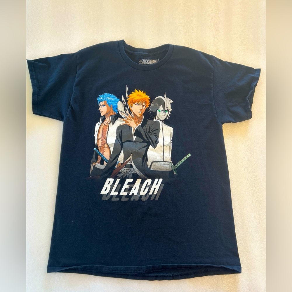 Bleach-Shonen Jump-Mens Shirt-Large-Black-Ripple Junction-TV Tokyo T Shirt-Anime